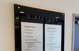 Directory on wall in colour